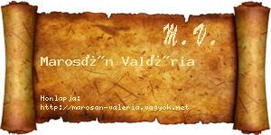 Marosán Valéria névjegykártya