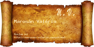 Marosán Valéria névjegykártya